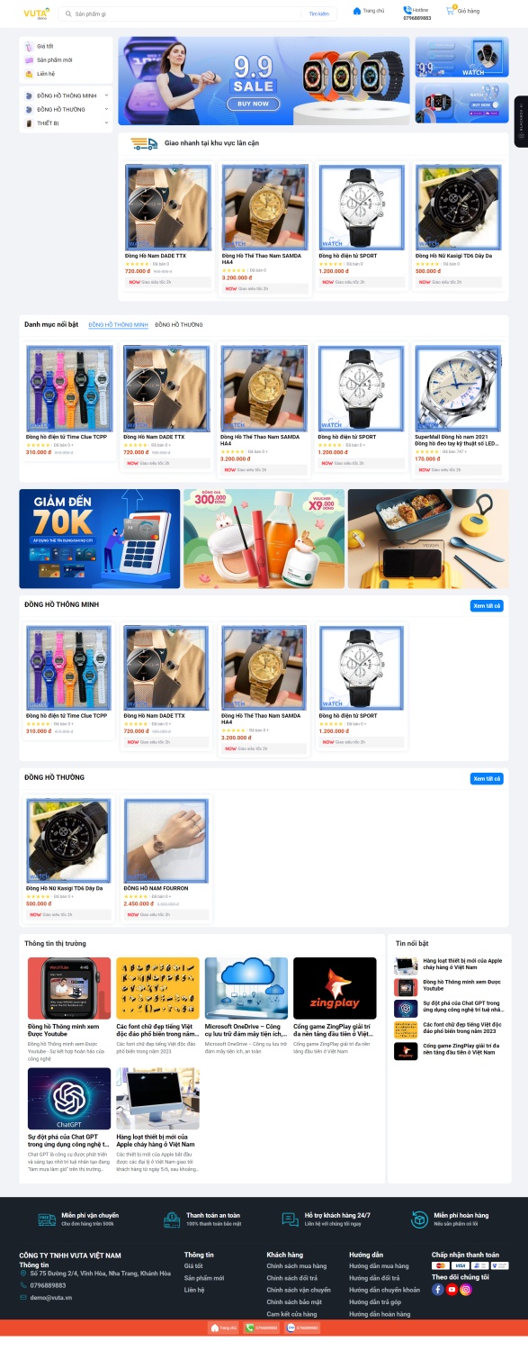 Mẫu Website Bán Đồng Hồ Thông Minh Cao Cấp | Mẫu Web bán hàng đồng hồ