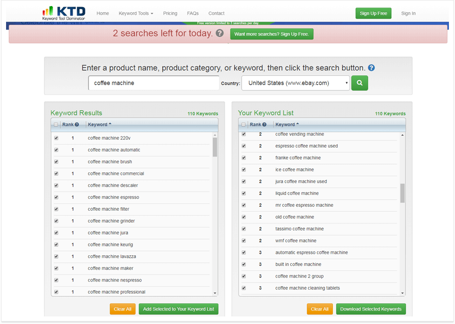 keyword tool dominator