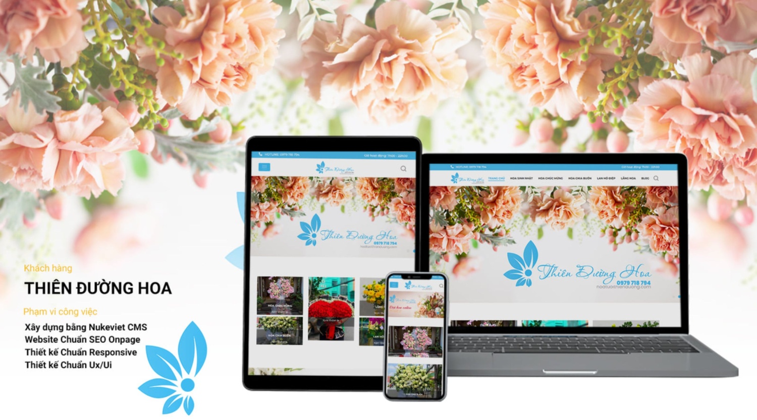 Mẫu website bán hàng cho shop hoa tươi 