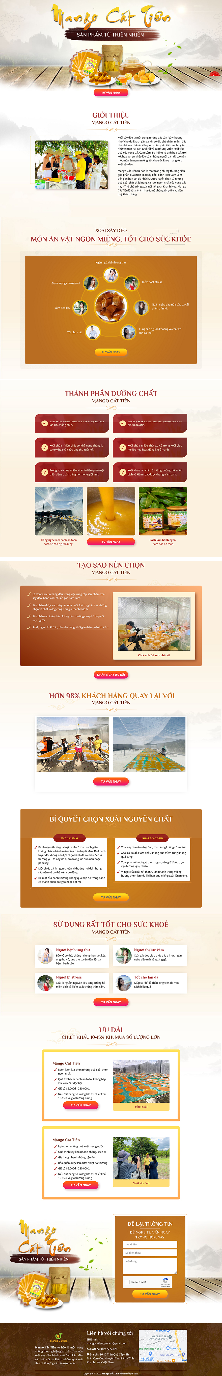Dự án Landing Page Công ty Mango Cát Tiên