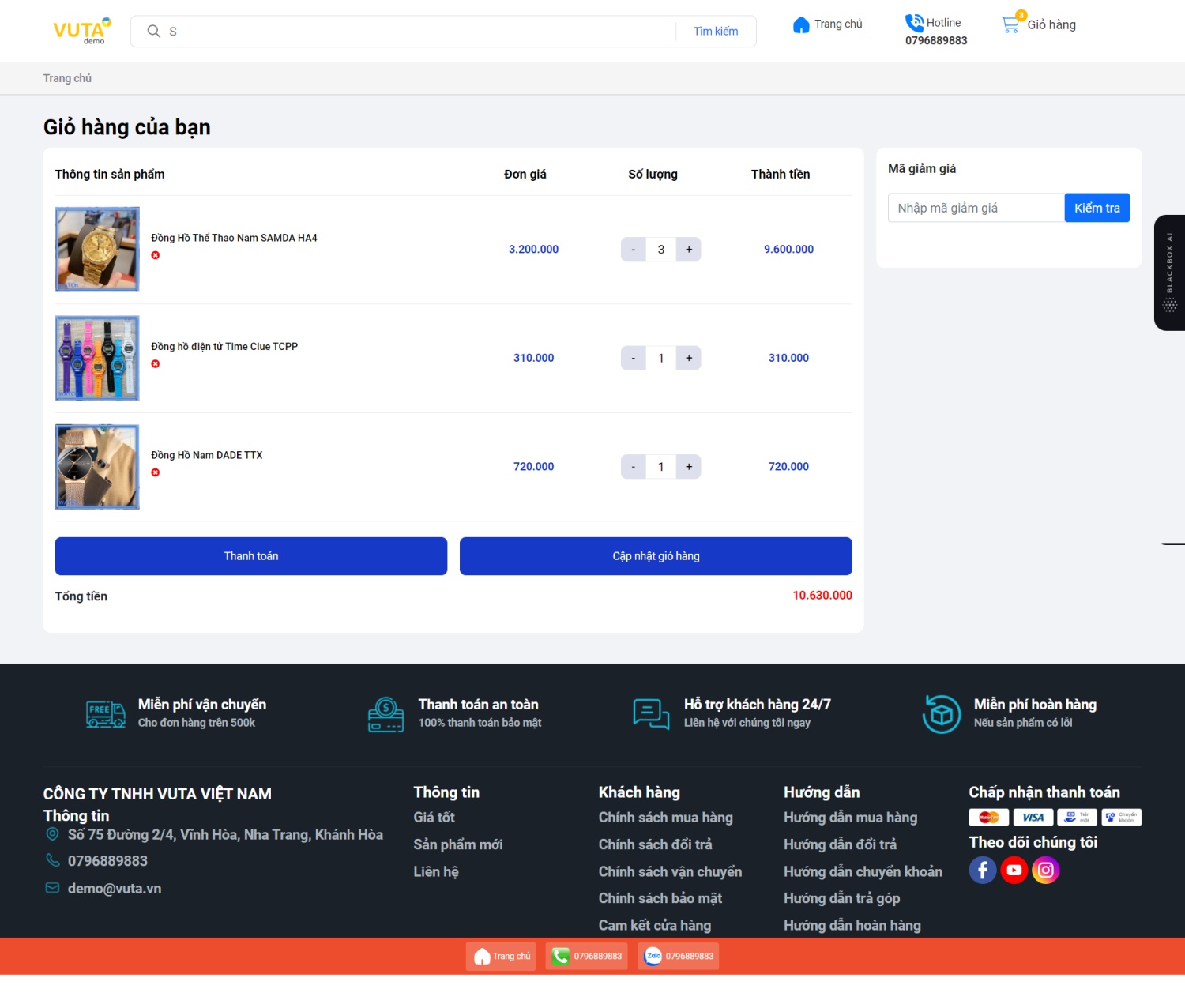 Mẫu Website Bán Đồng Hồ Thông Minh Cao Cấp | Mẫu Web bán hàng đồng hồ